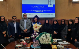 جلسه دفاع از پایان نامه خانم ندا فرضی‎زاده، دانشجوی مقطع کارشناسی ارشد رشته مامایی