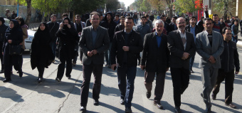 حضور پرشور دانشجویان، اساتید و مسئولین دانشکده پرستاری و مامایی اردبیل در راهپیمایی یوم الله ۱۳ آبان